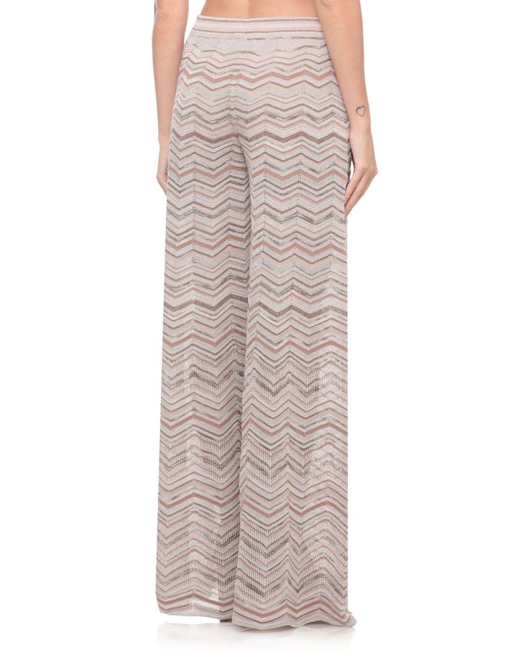 D.exterior Multicolor Lurex Chevron Knitted Trousers