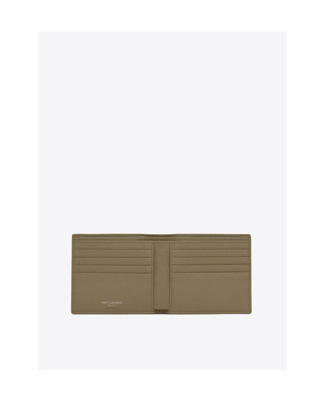 Saint Laurent Natural Logo Plaque Bifold Wallet for men