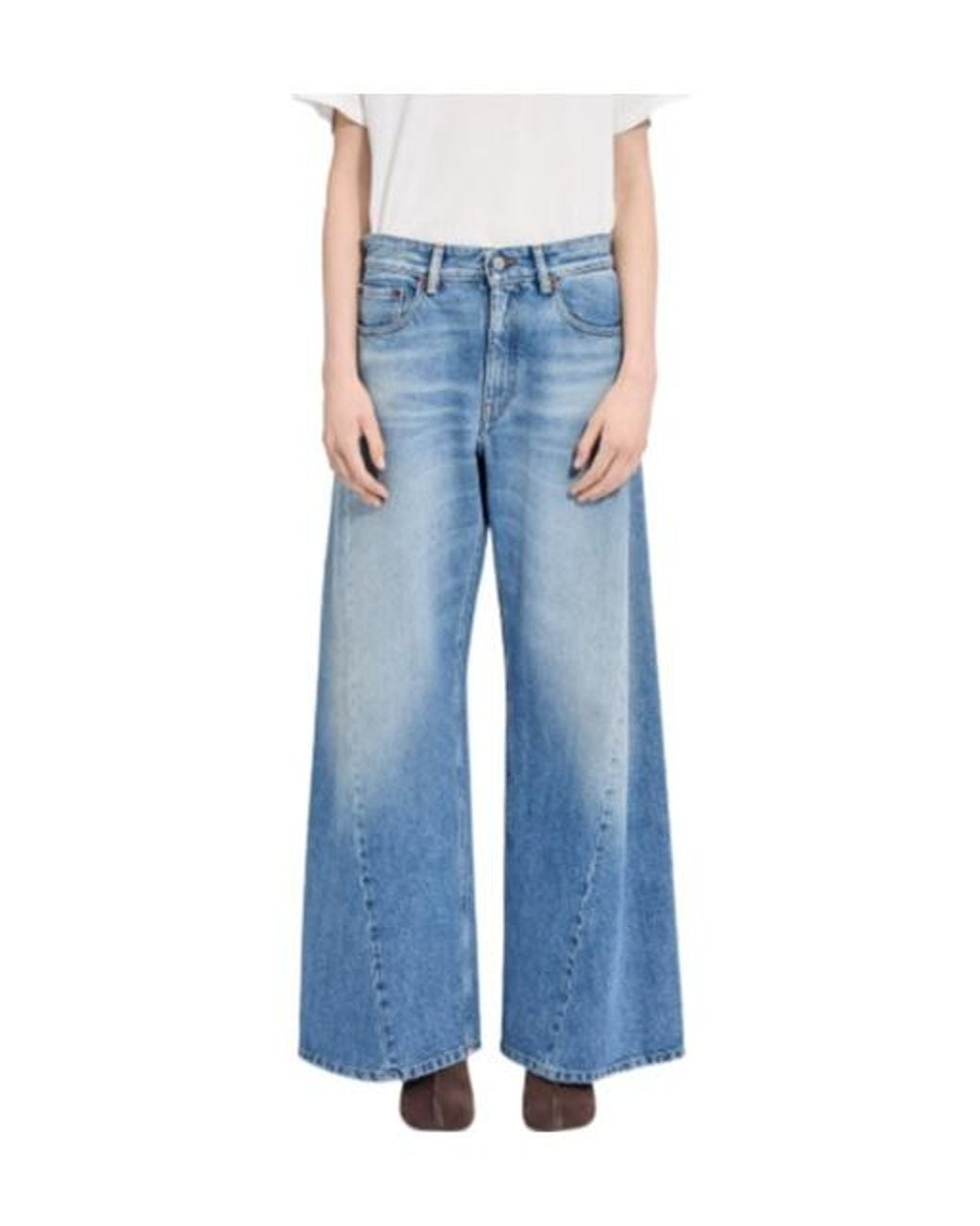 MM6 by Maison Margiela Blue Wide-Leg Jeans