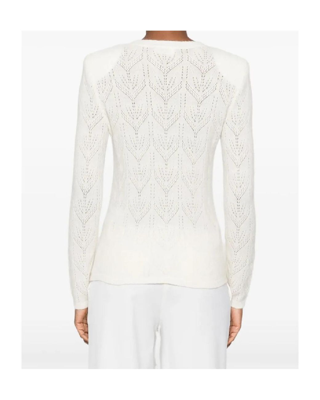 P.A.R.O.S.H. White Chevron-Pattern Sweater