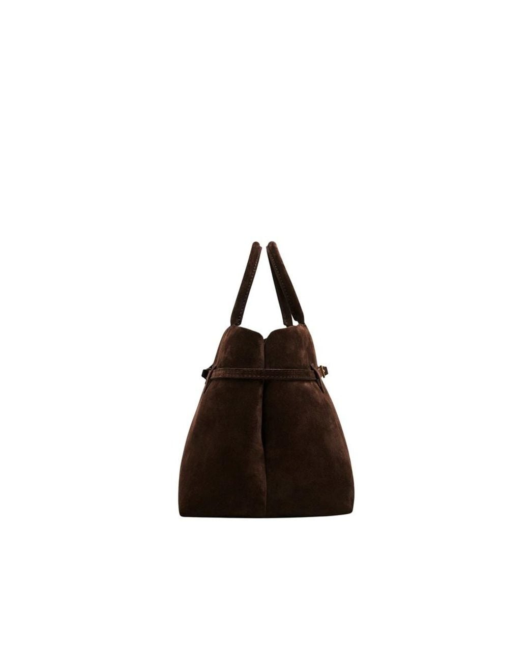 MANU Atelier Brown Buckled Top Handle Tote Bag