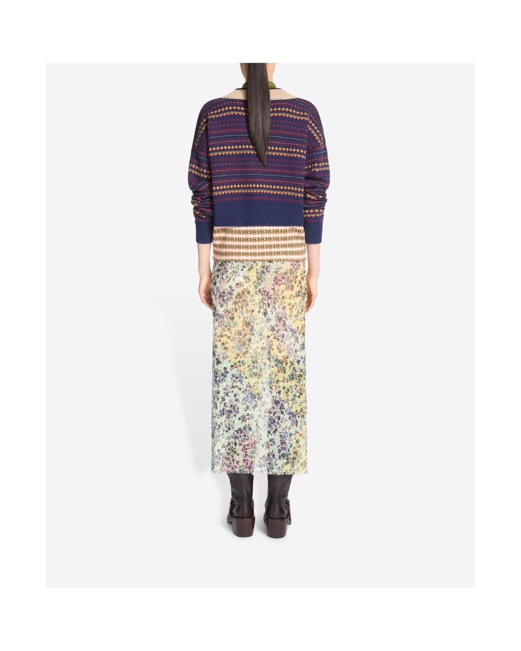 Dries Van Noten Blue V-Neck Wool Sweater