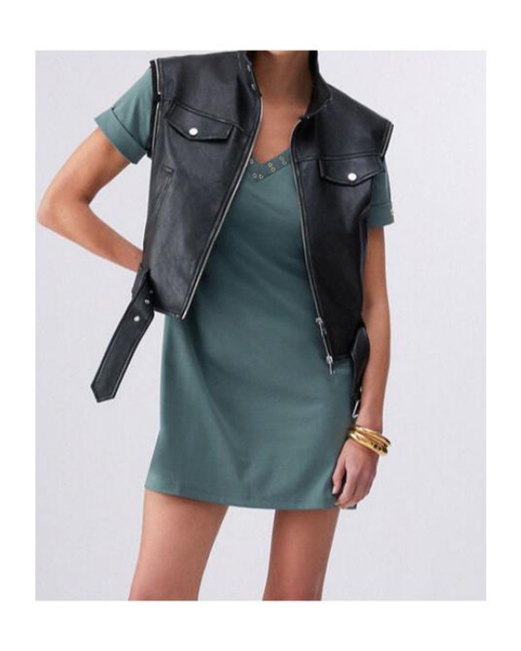 Liu Jo Green Decorative Eyelets Short Dress