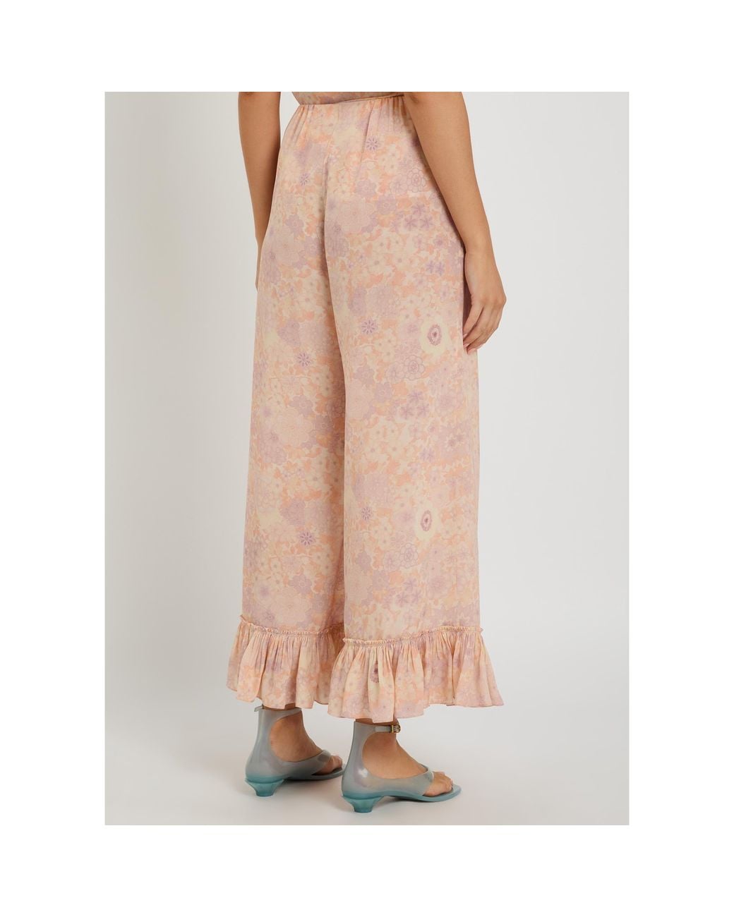 Chloé Pink Floral Silk Trousers