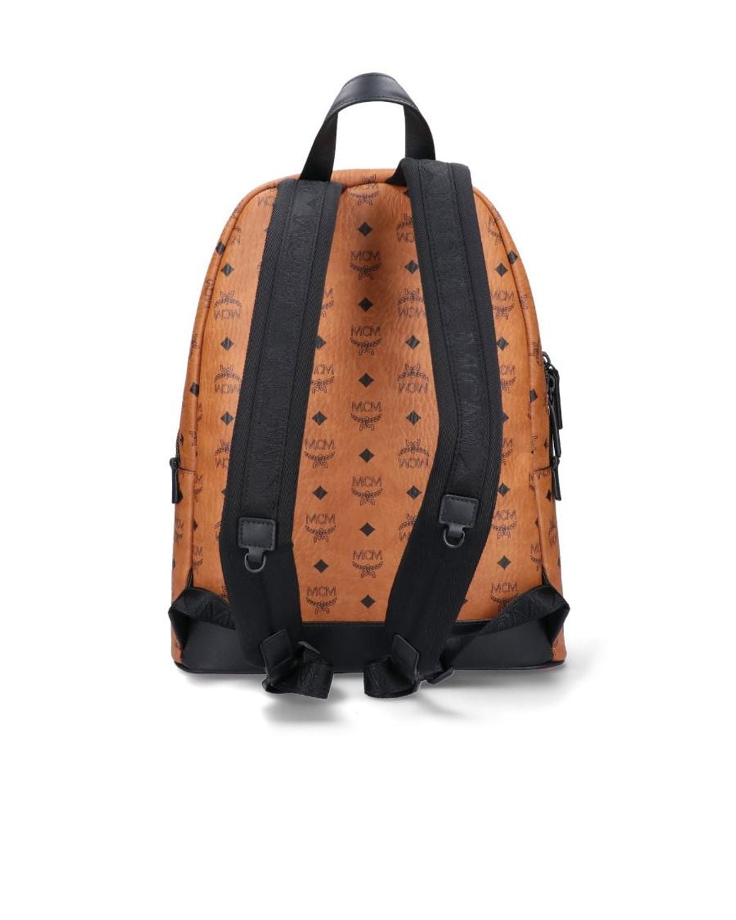 MCM Orange Medium Stark Monogram-Print Backpack