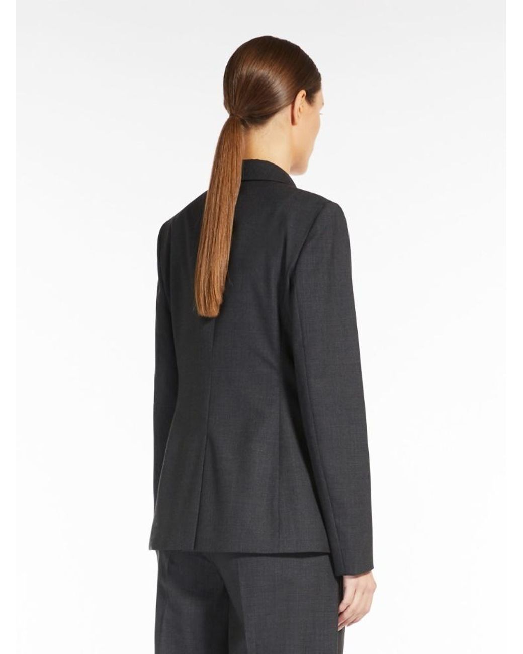 Max Mara Black Double-Breasted Long-Sleeved Jacket