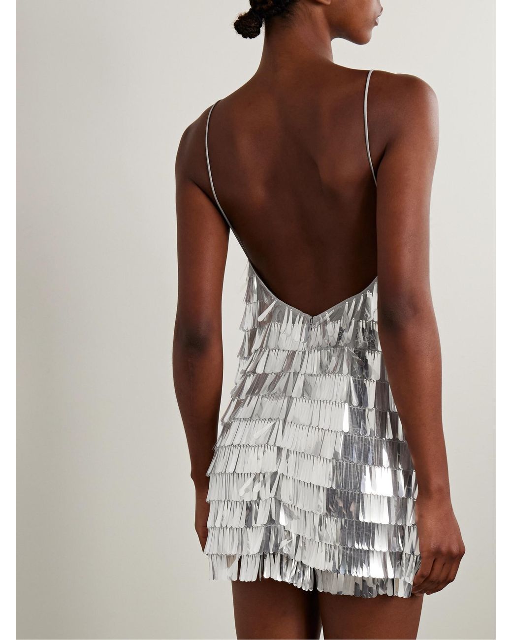 retroféte White Sequin Accent Mini Dress