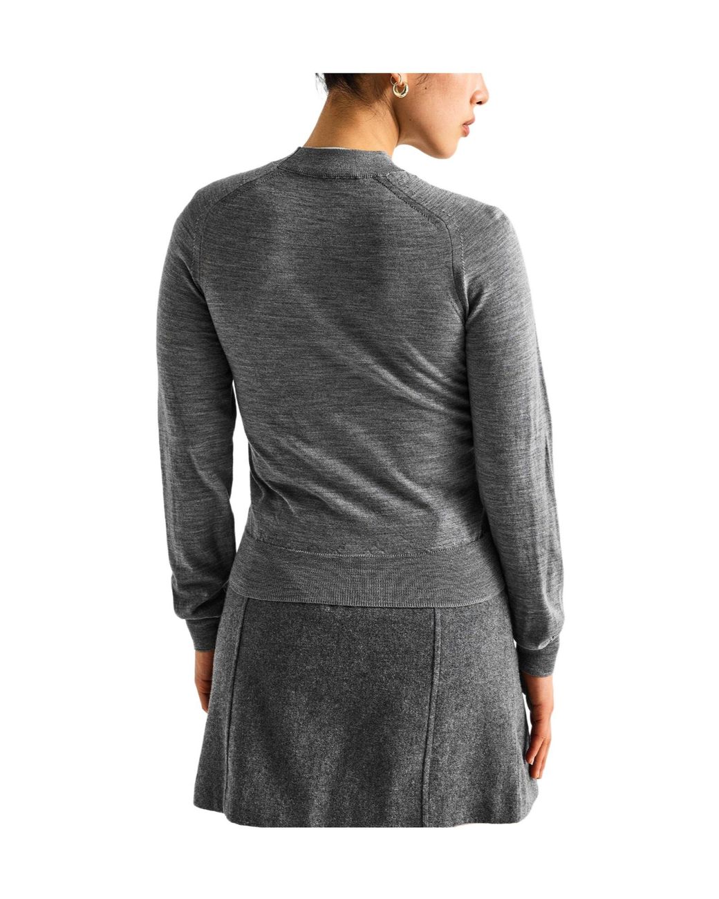 AMI Gray Knitted Crew Neck Sweater