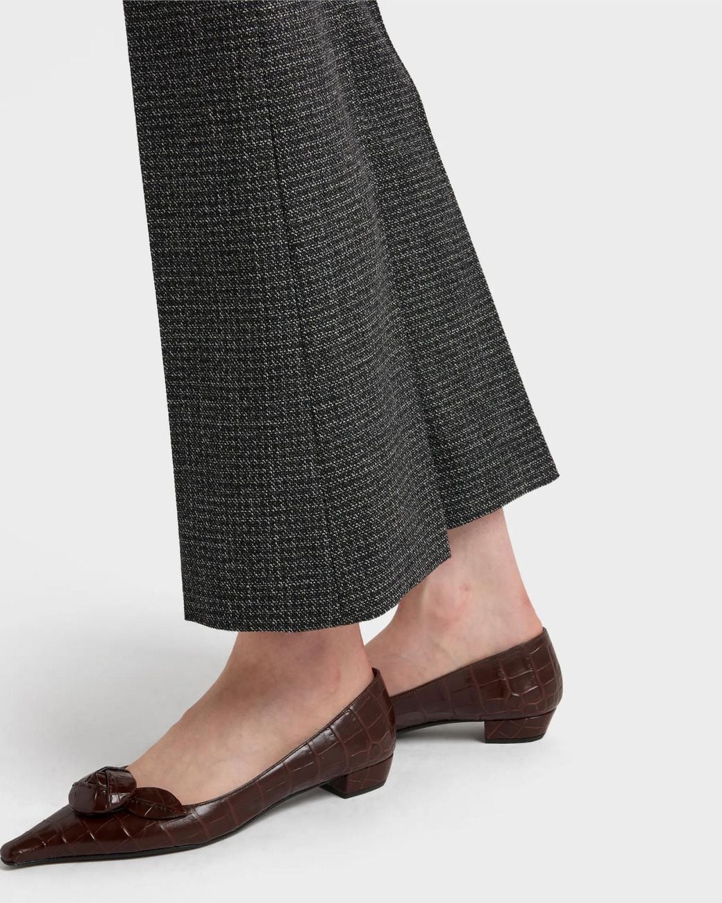 Prada Gray Mouliné Gingham Check Pants