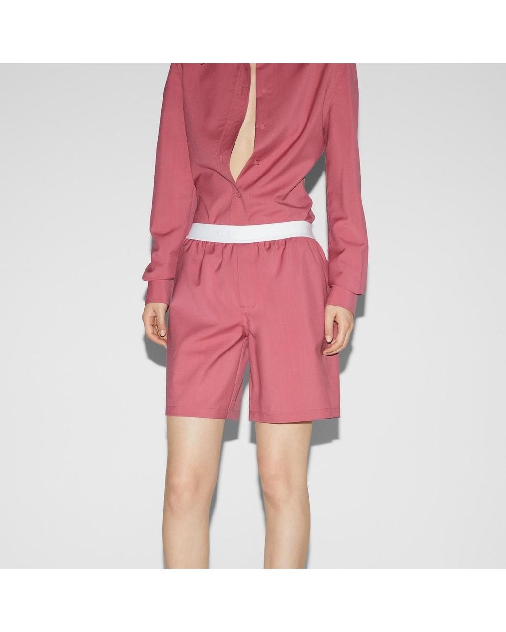 Gucci Red Logo Waist Shorts