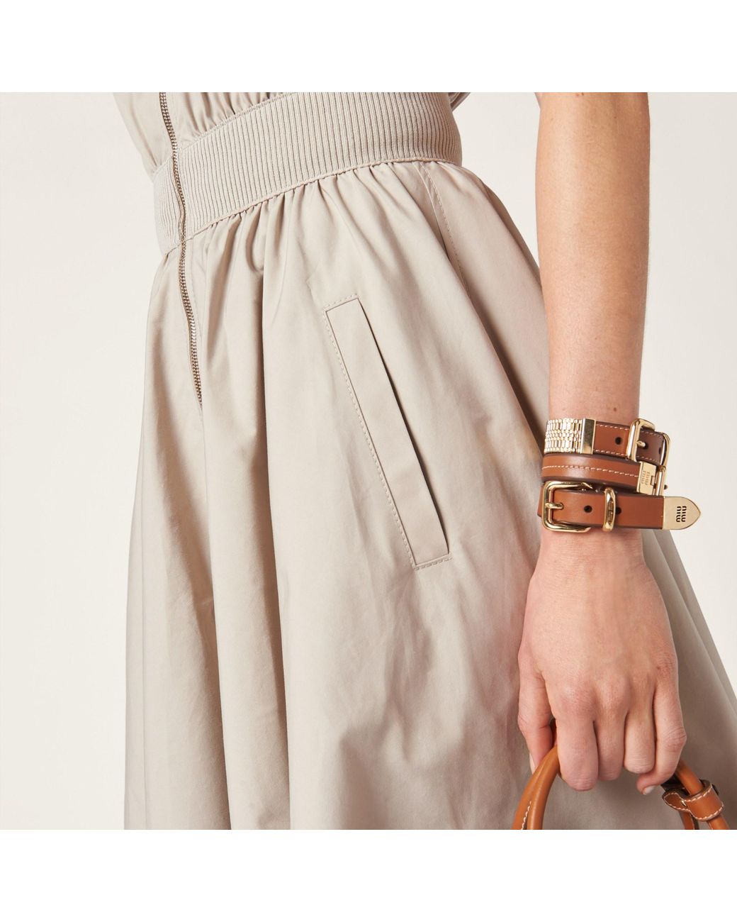 Miu Miu Natural Panama Cotton Dress
