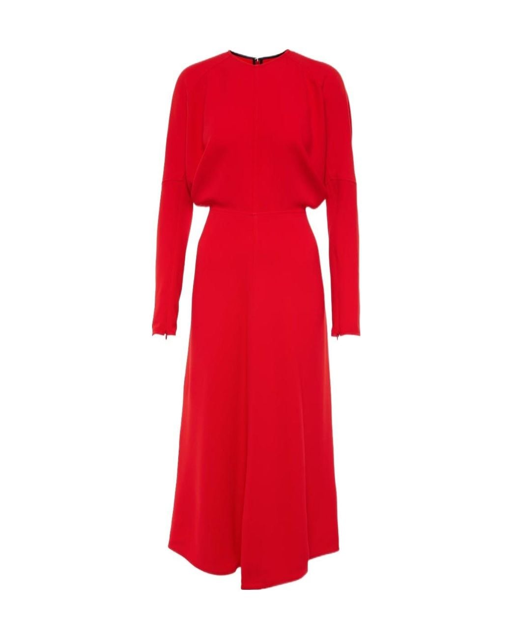 Victoria Beckham Red Dolman Midi Dress