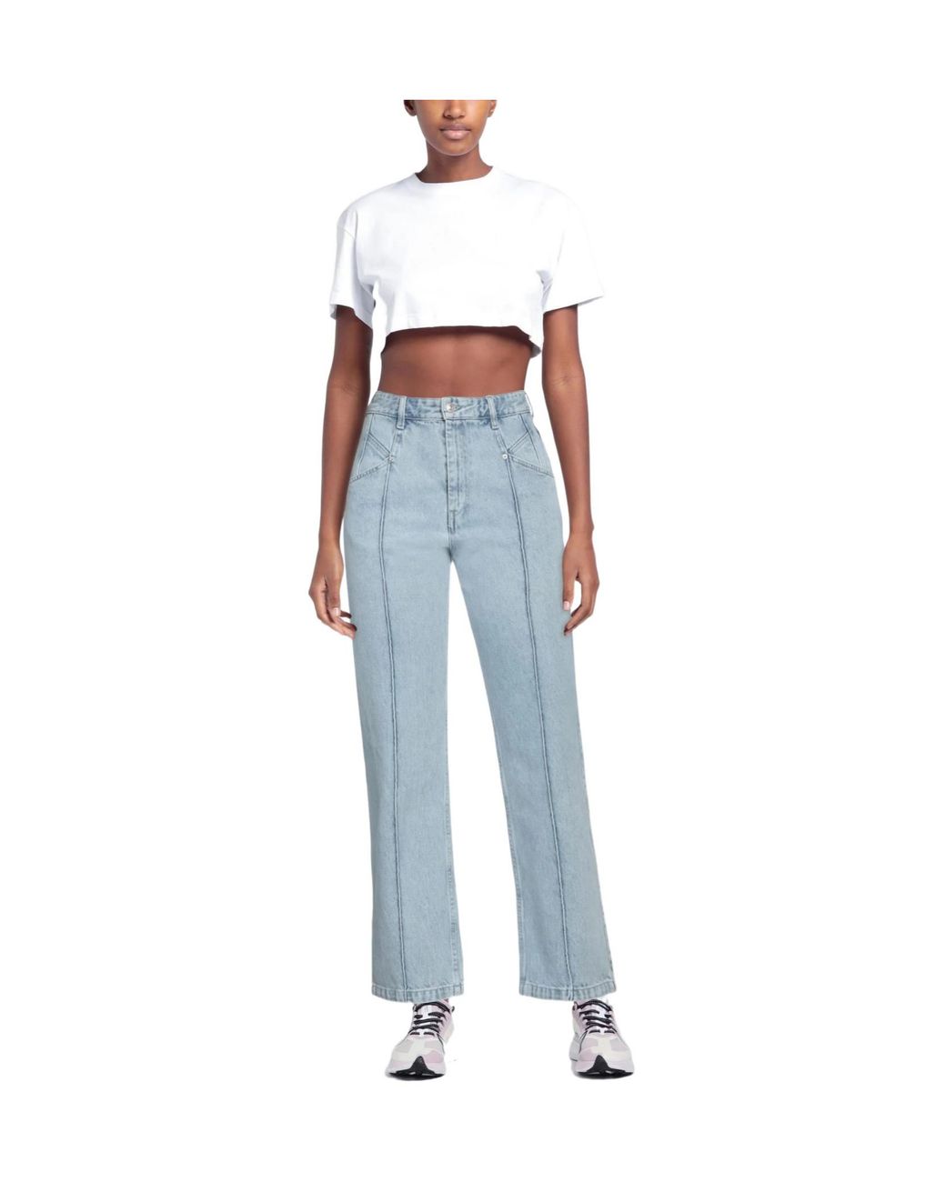 Isabel Marant Blue Light-Colored Straight-Leg Jeans