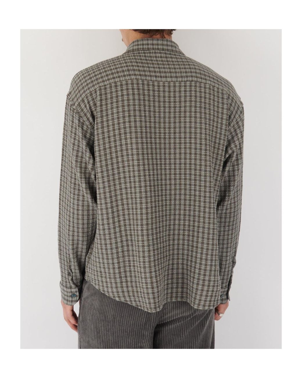 mfpen Gray Plaid Shirt for men