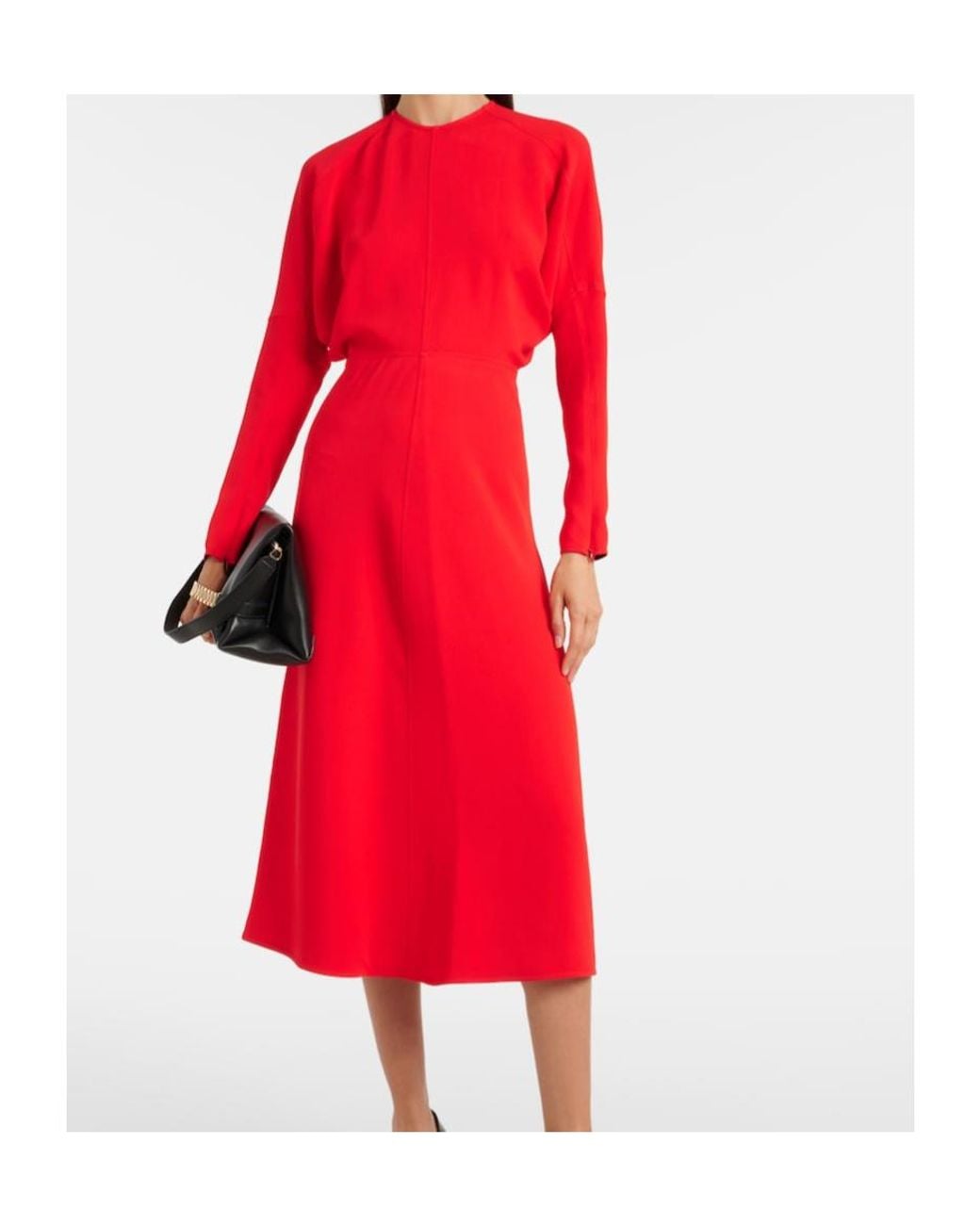 Victoria Beckham Red Dolman Midi Dress