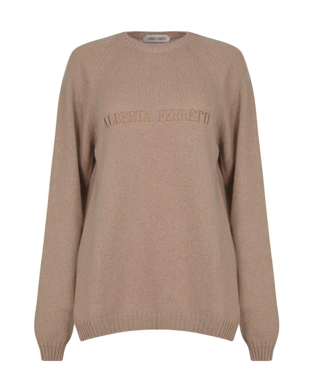Alberta Ferretti Brown Long-Sleeved Crew Neck Pullover