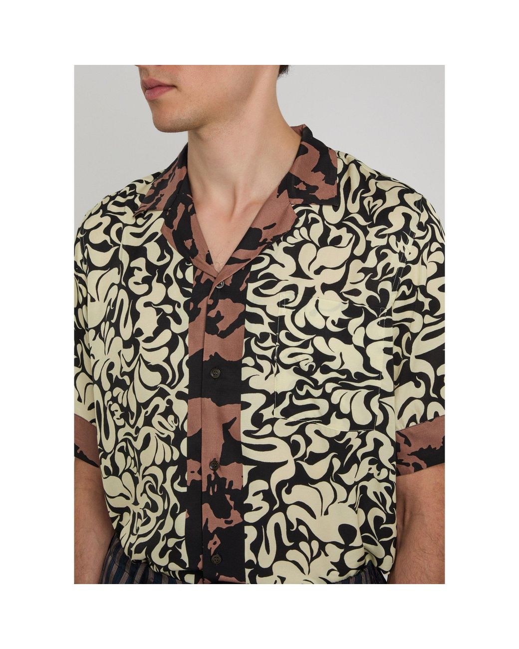 Dries Van Noten Black Satin Shirt for men