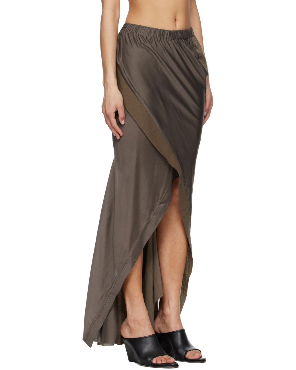 Entire studios Black Fluid Midi Skirt