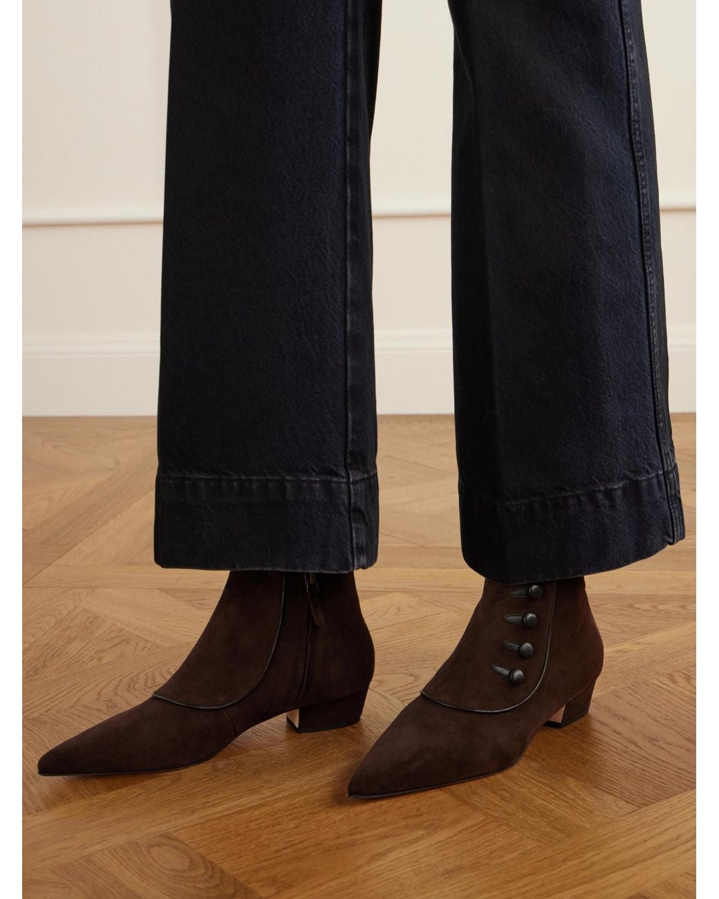 Manolo Blahnik Brown Classic Cuffed Ankle Boots