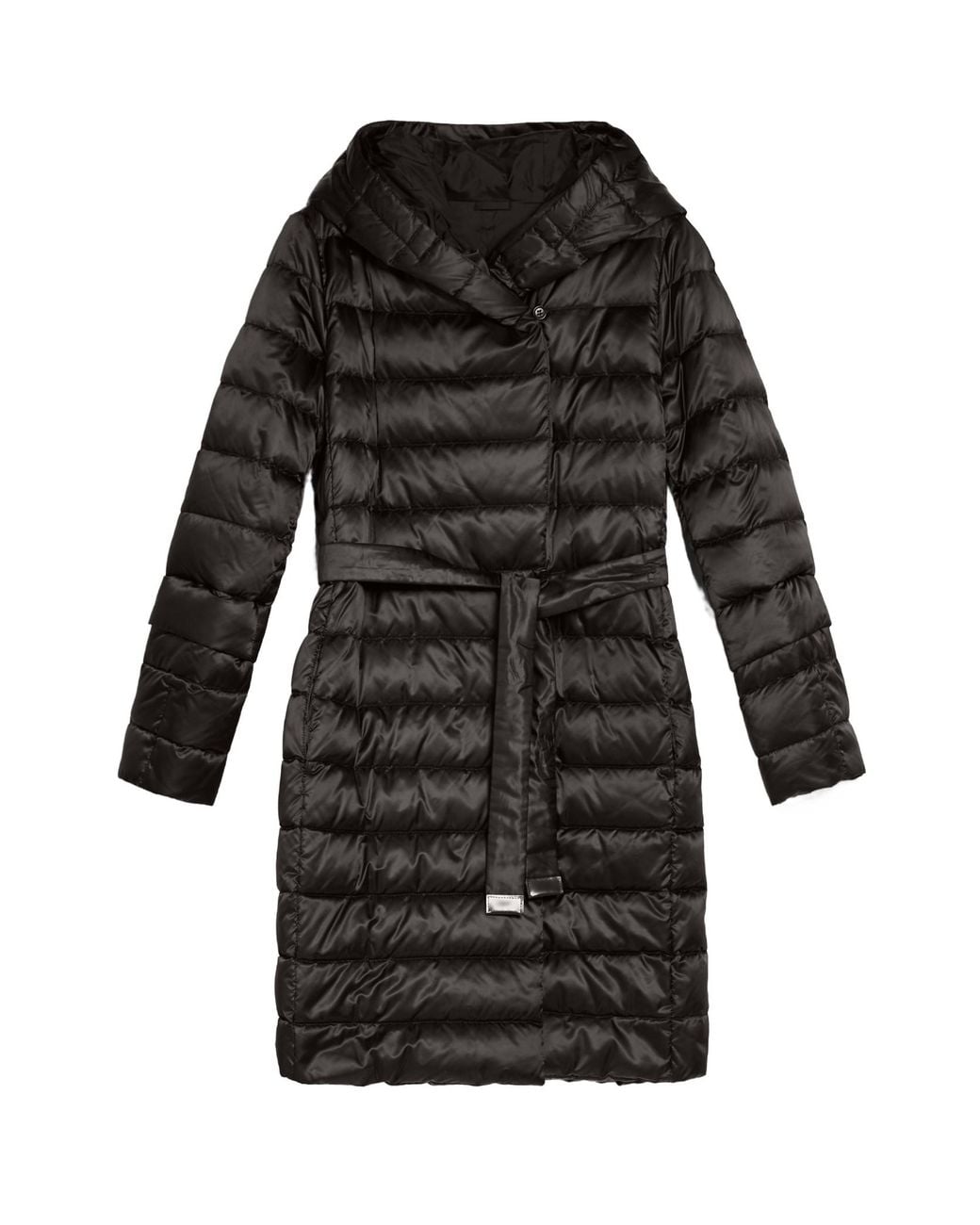 Max Mara Black Hooded Quilted Down Jacket
