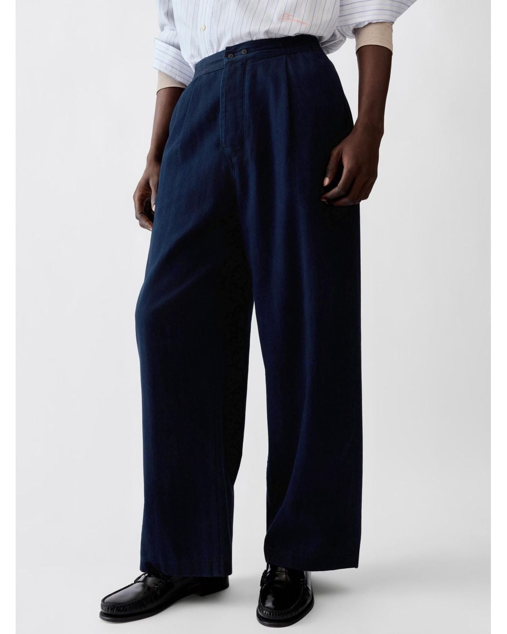 Jacquemus Blue Wide-Leg Pants for men