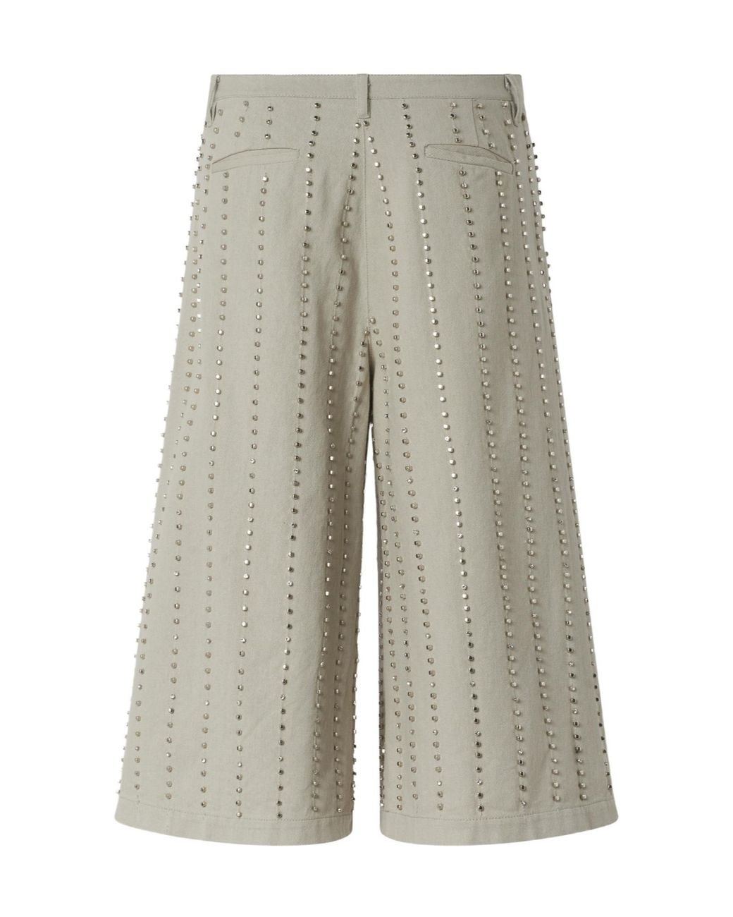 Pinko Gray Embellished Pleated Bermuda Trousers