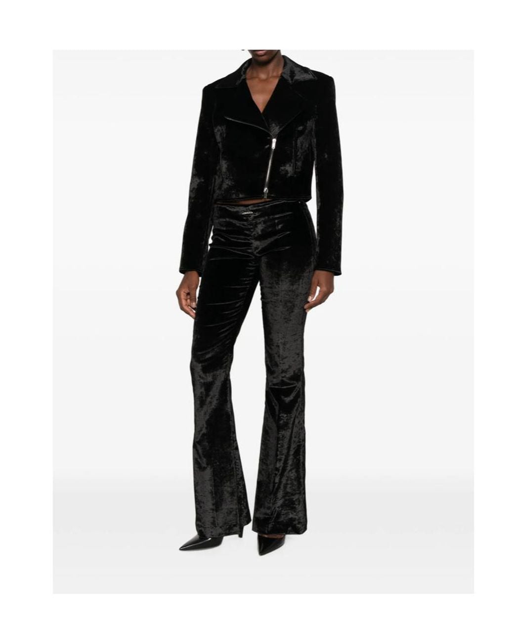 Dondup Black Collared Zip-Up Casual Jacket