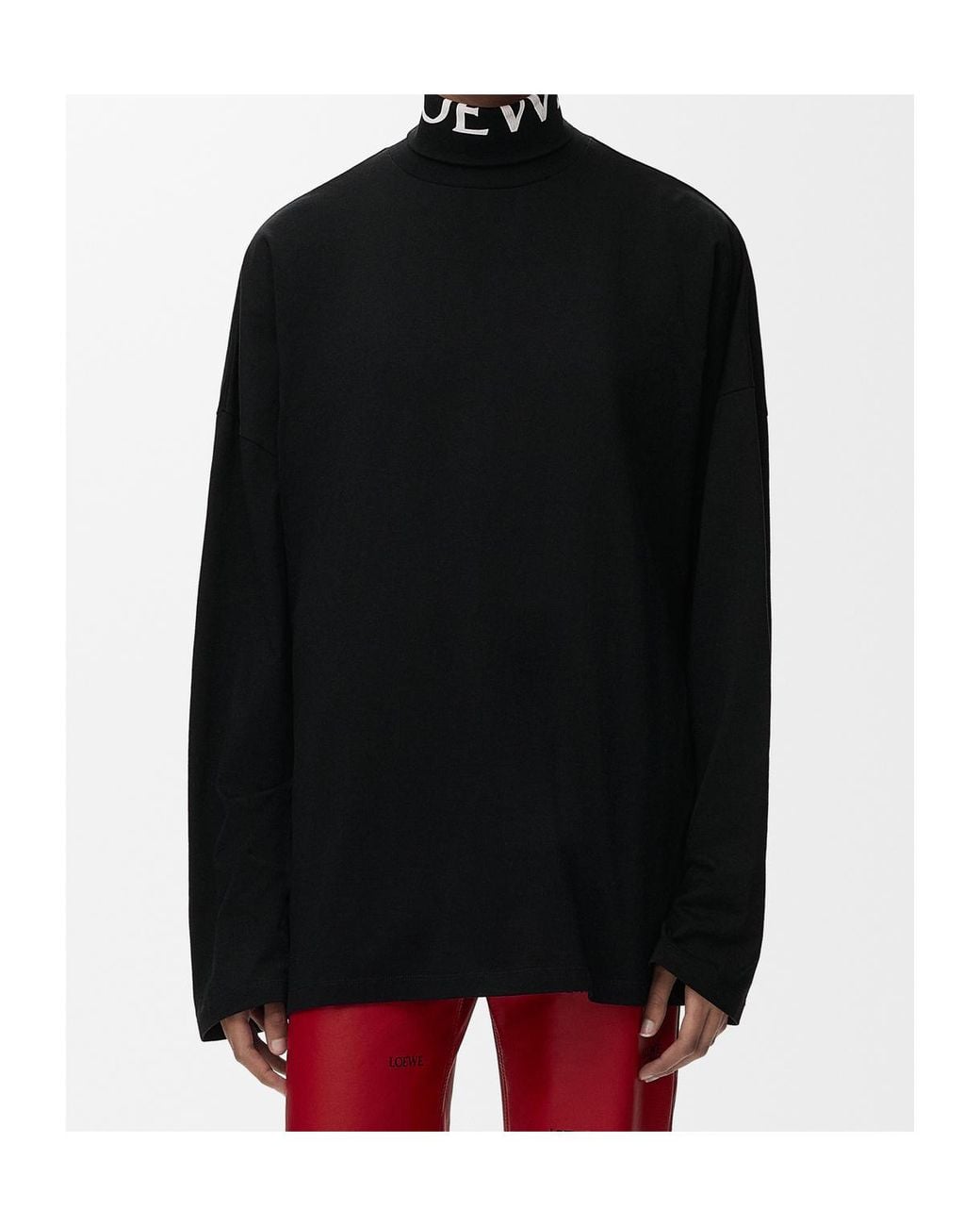 Loewe Blue Logo-Print Roll-Neck Top