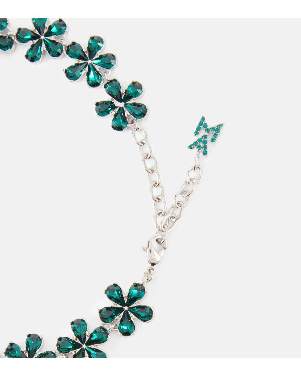 AMINA MUADDI Blue Crystal-Embellished Anklet