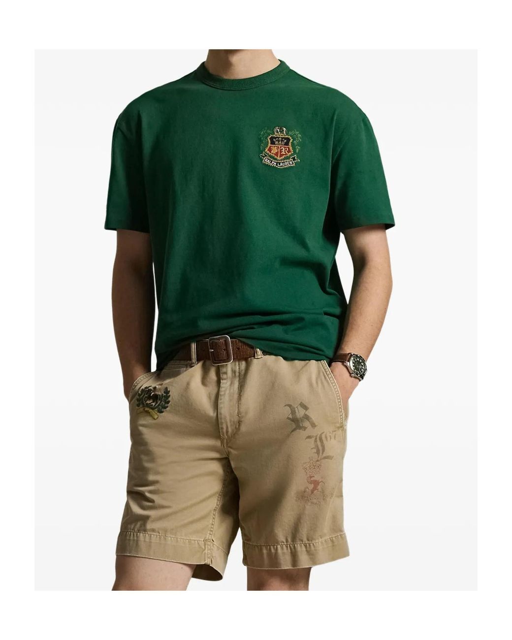 Polo Ralph Lauren Green Crest-Detail T-Shirt for men