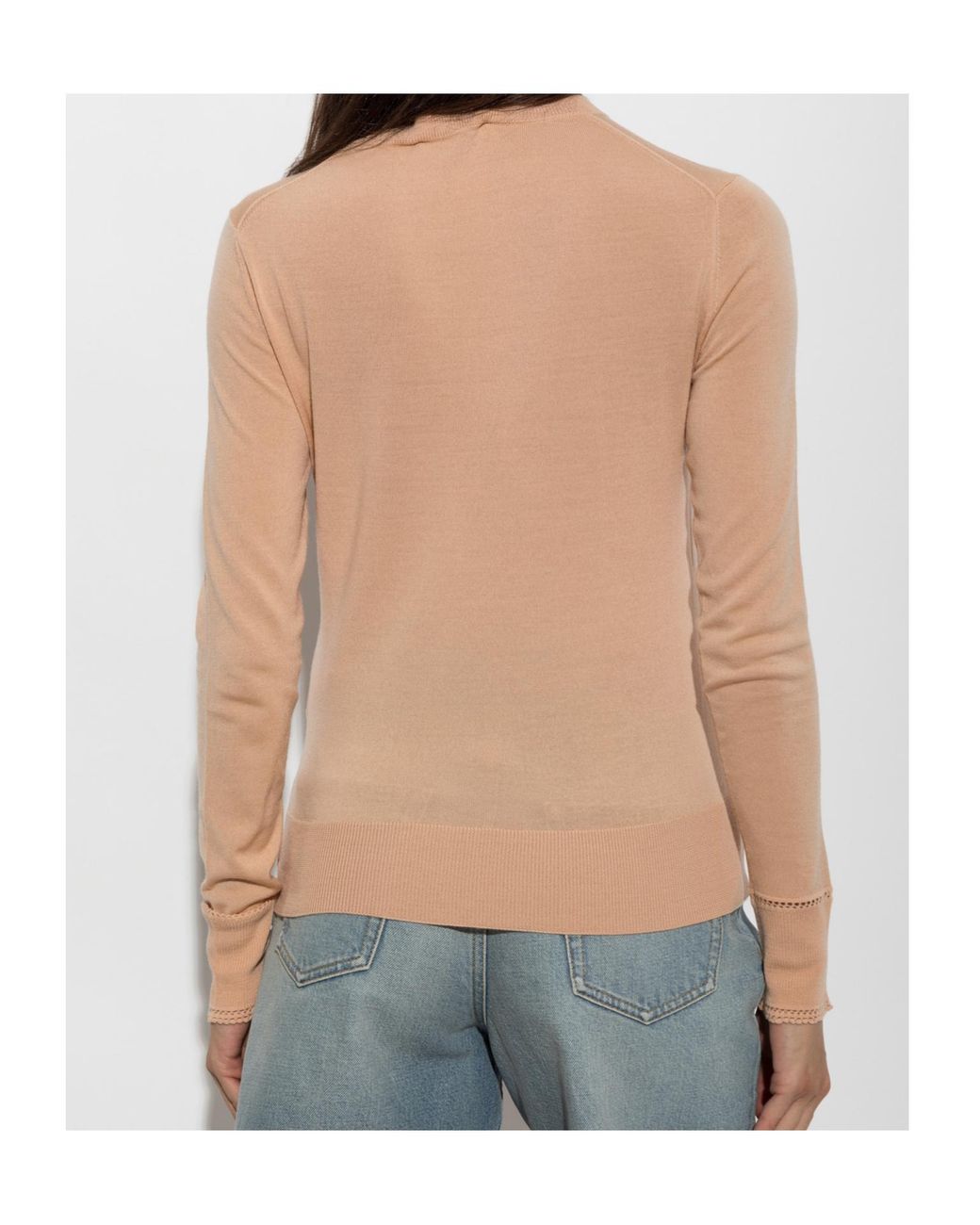 Chloé White Chloé Embroidered Logo Knitted Top
