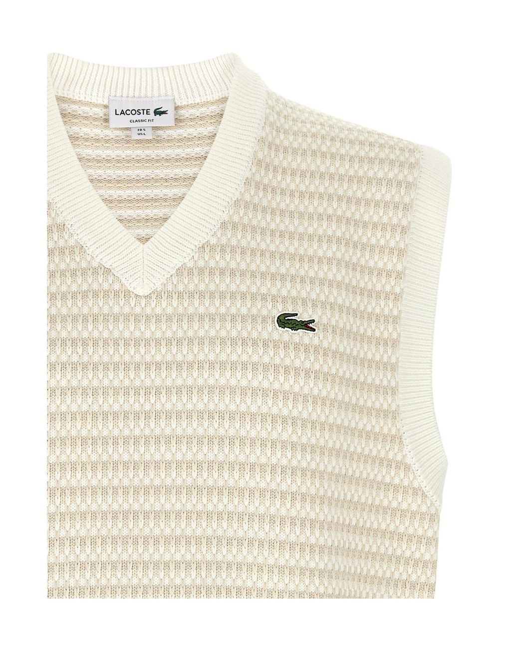 Lacoste White Sleeveless Vest for men