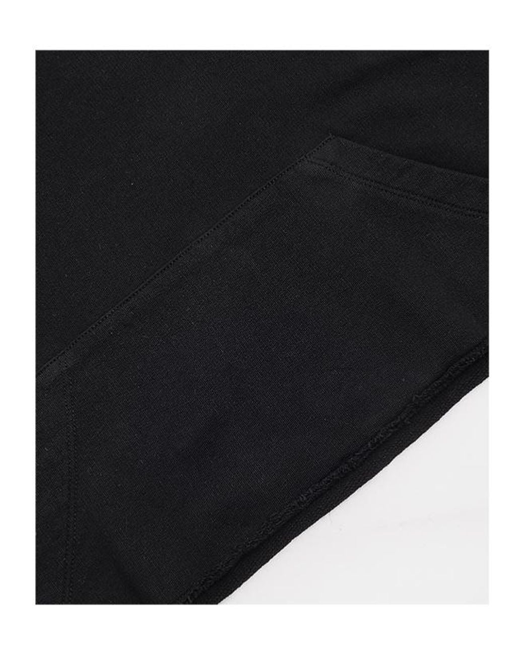 MM6 by Maison Margiela Black Drawstring Raw-Hem Hoodie