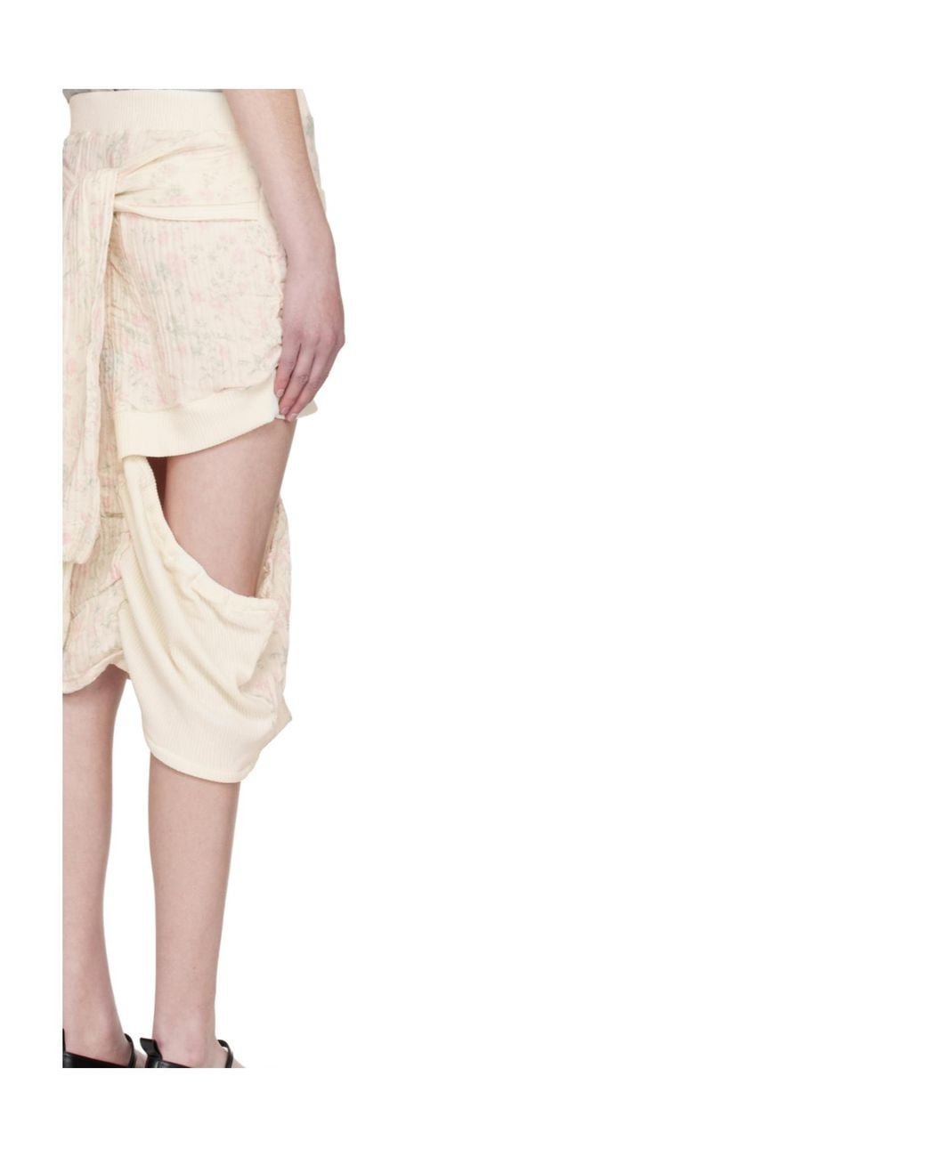 OPEN YY Natural Floral-Patterned Skirt