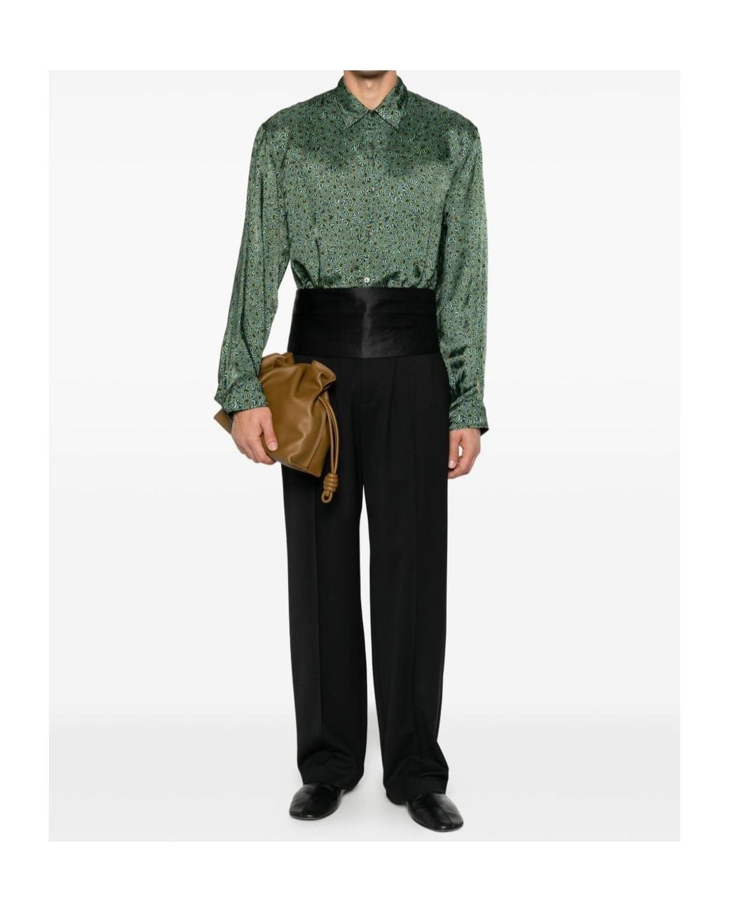Dries Van Noten Green Classic Viscose Shirt for men