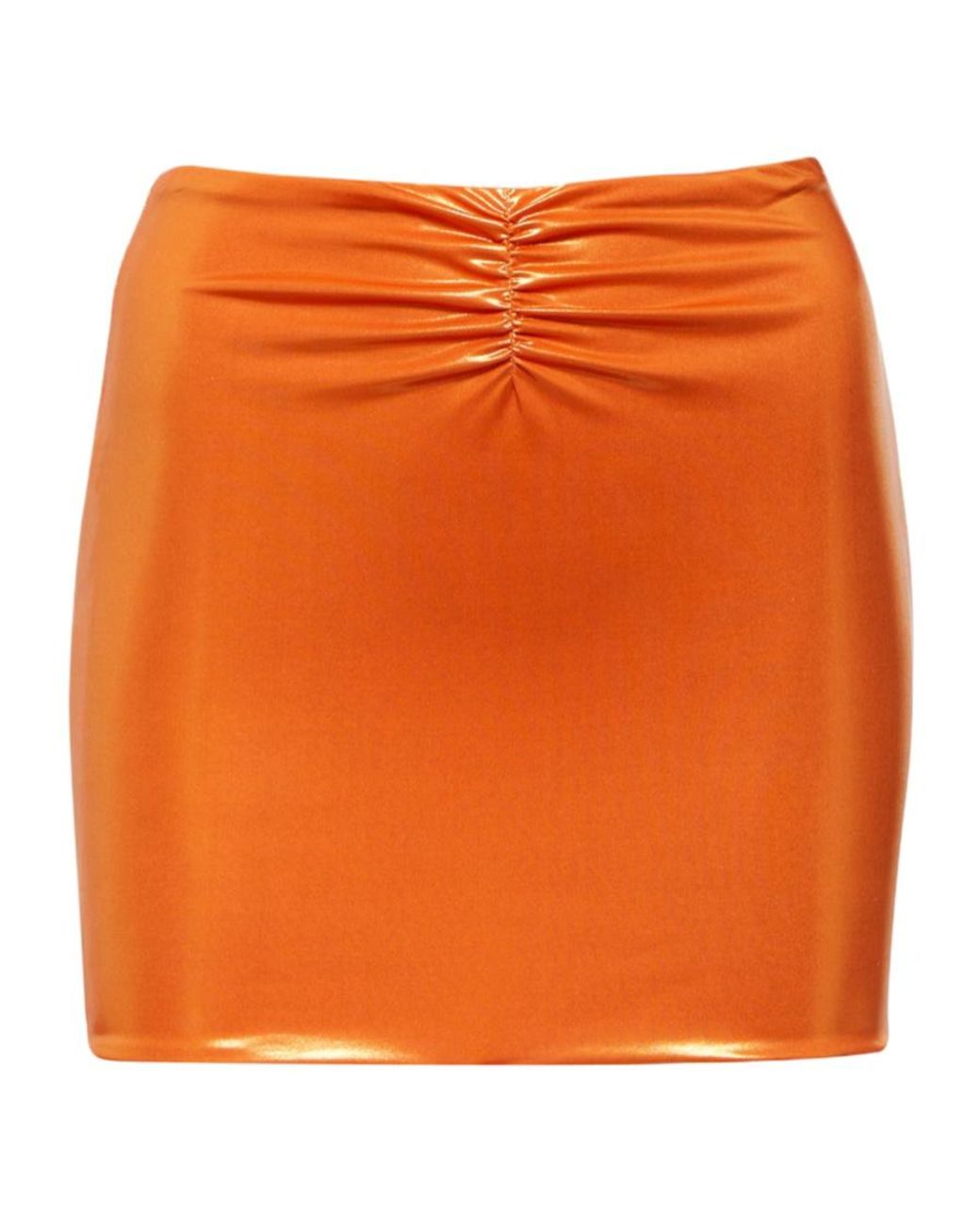 Alessandra Rich Orange Metallic Mini Skirt