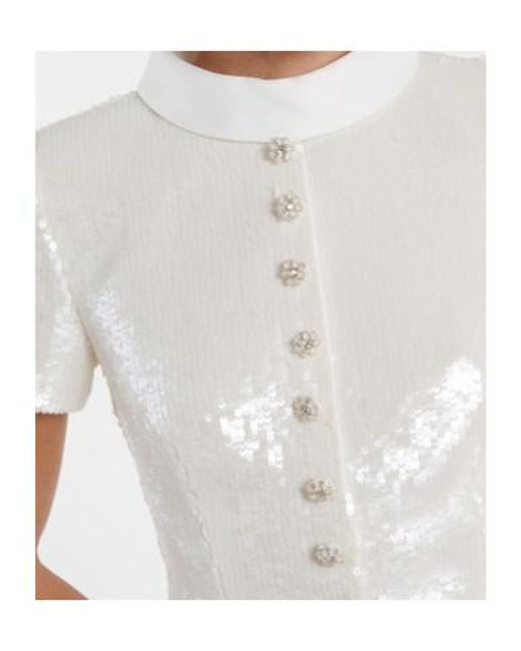 Self-Portrait White Sequined Maxi Dress