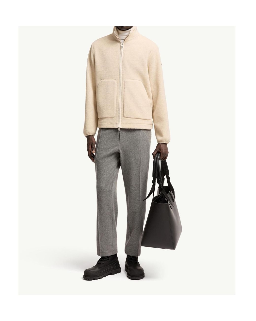 Moncler Natural Zip-Up Sweatshirt for men
