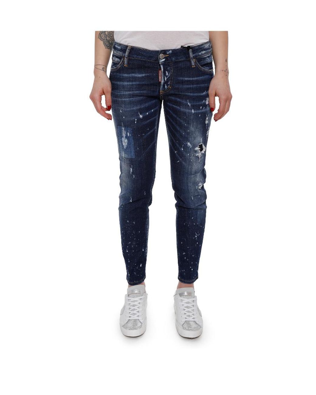 DSquared² Blue Slim Distressed Jeans