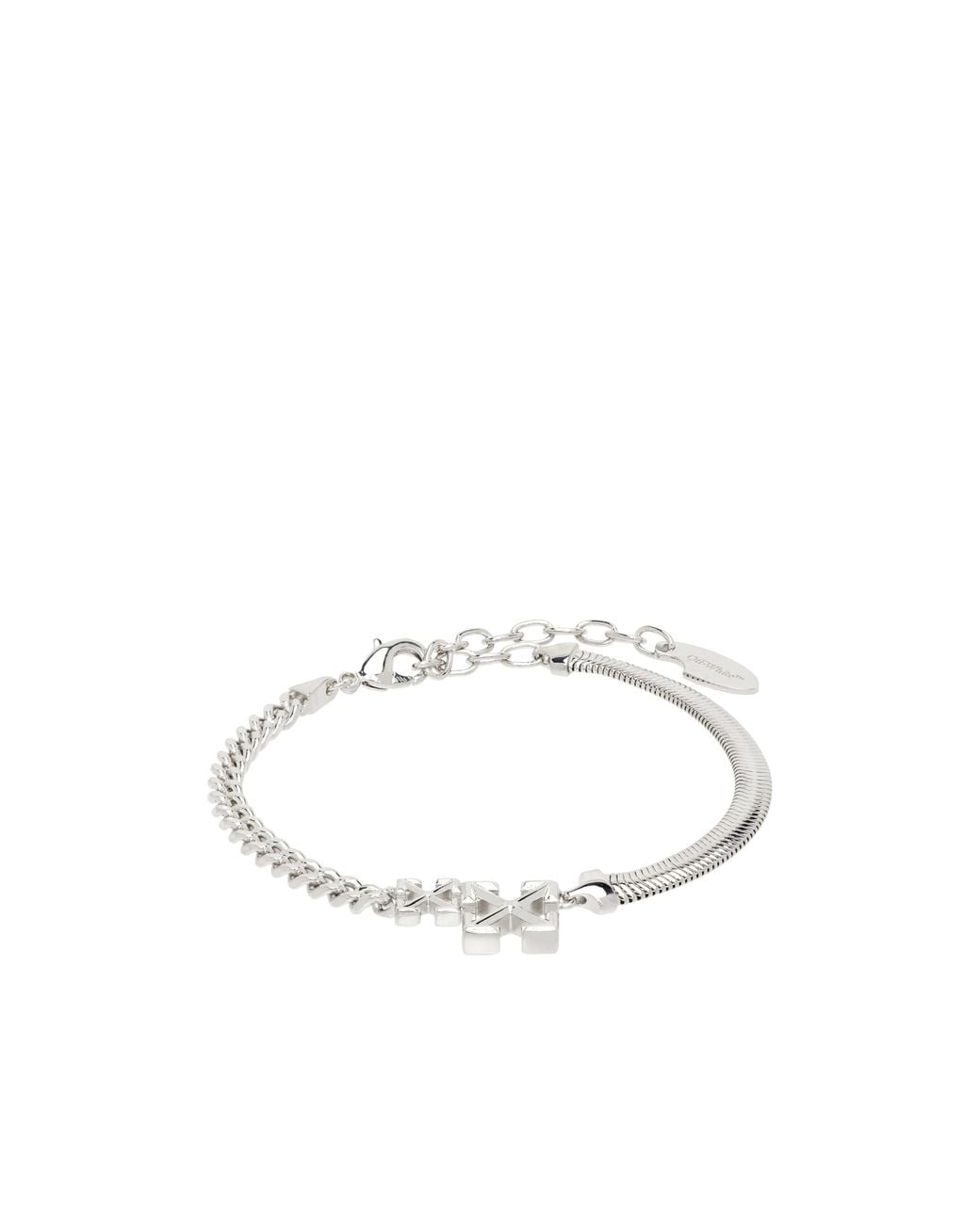 Off-White c/o Virgil Abloh White Arrows-Motif Curb-Link Bracelet for men