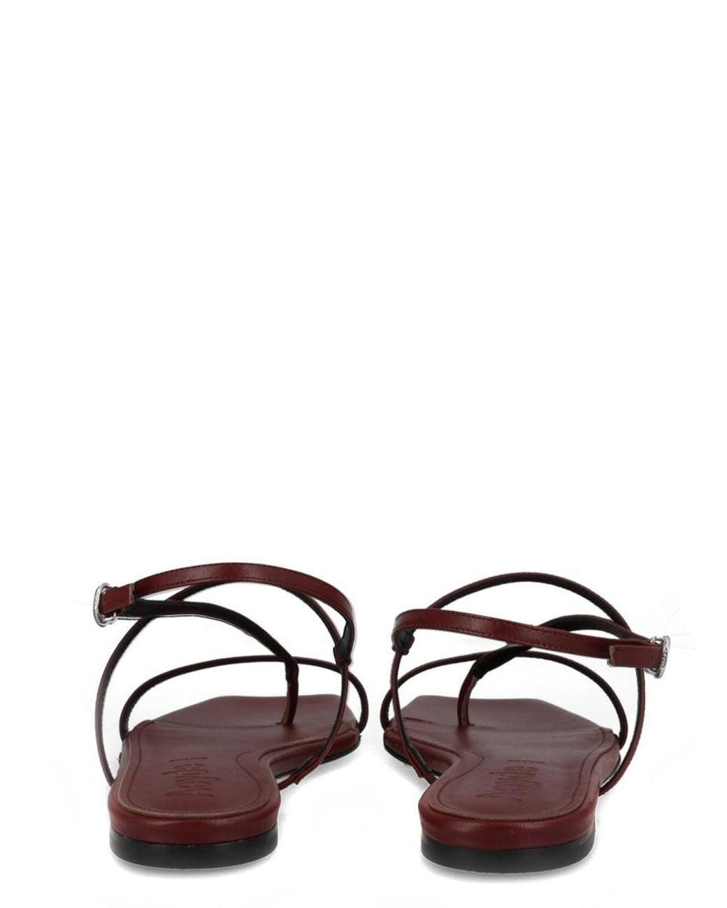 Aeyde Brown Square-Toe Flat Sandals