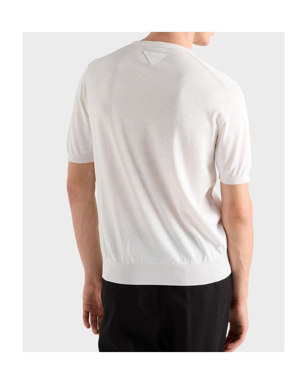 Prada White Short-Sleeve Round-Neck T-Shirt for men