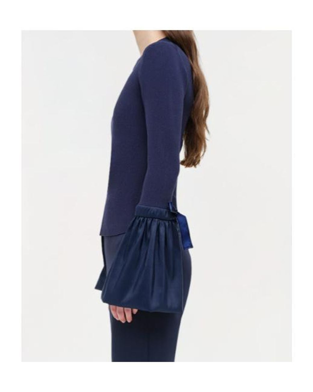 Jonathan Simkhai Blue Agata Taffeta Knitted Top