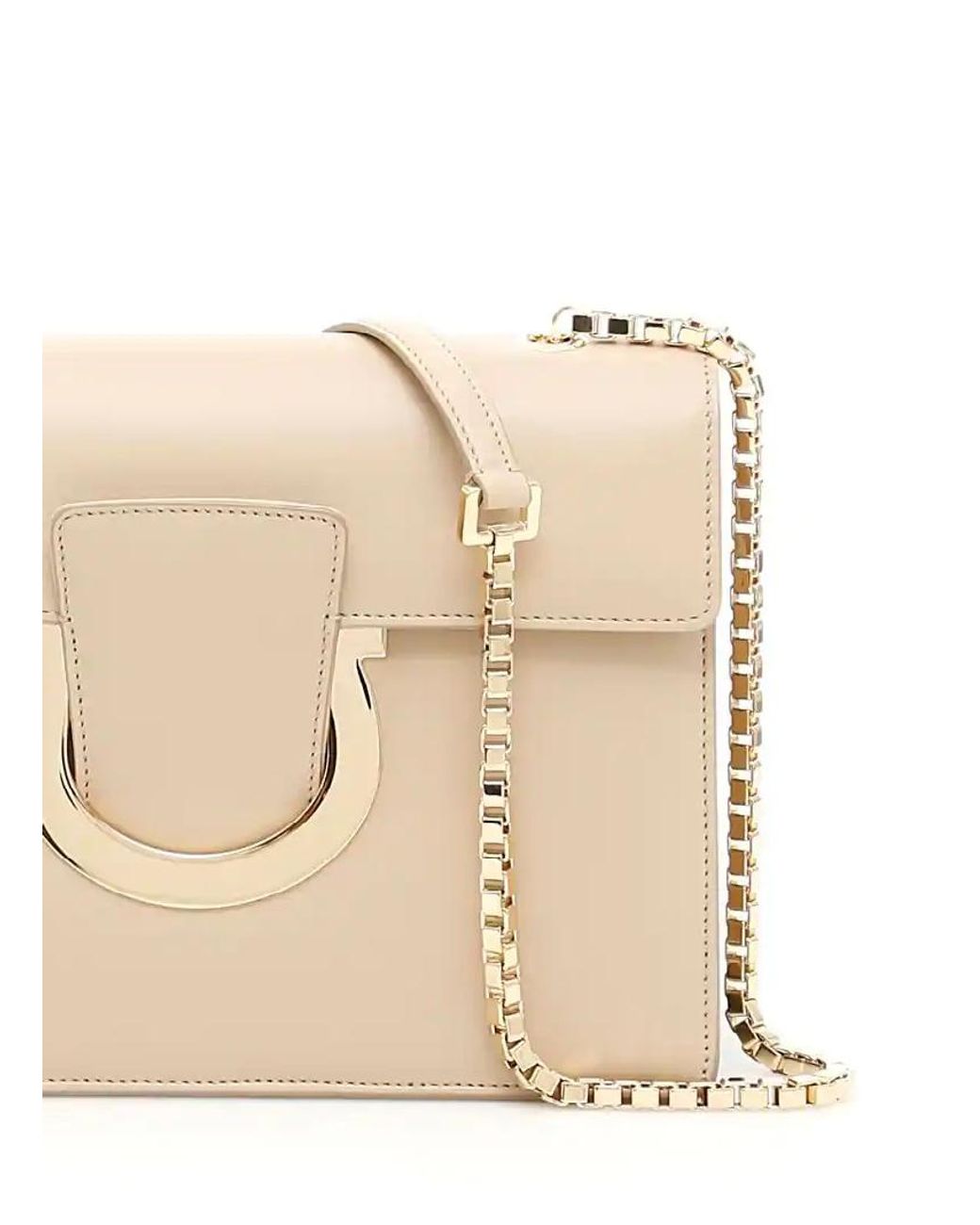 Ferragamo Natural Logo Buckle Shoulder Bag