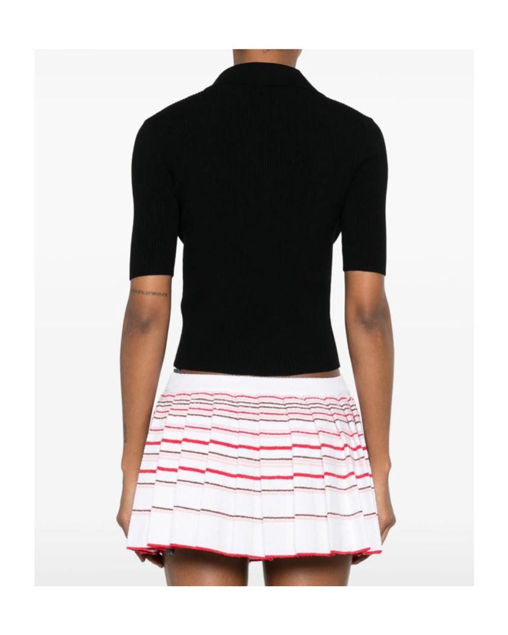 Amiri Black Script Rib Knit Ss Polo Shirt