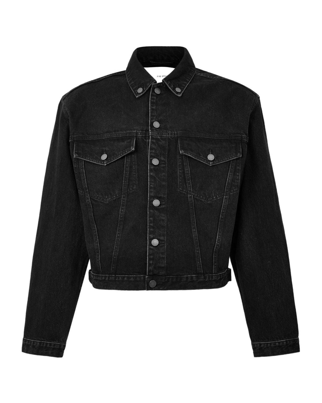 Entire studios Black Cropped Denim Jacket for men