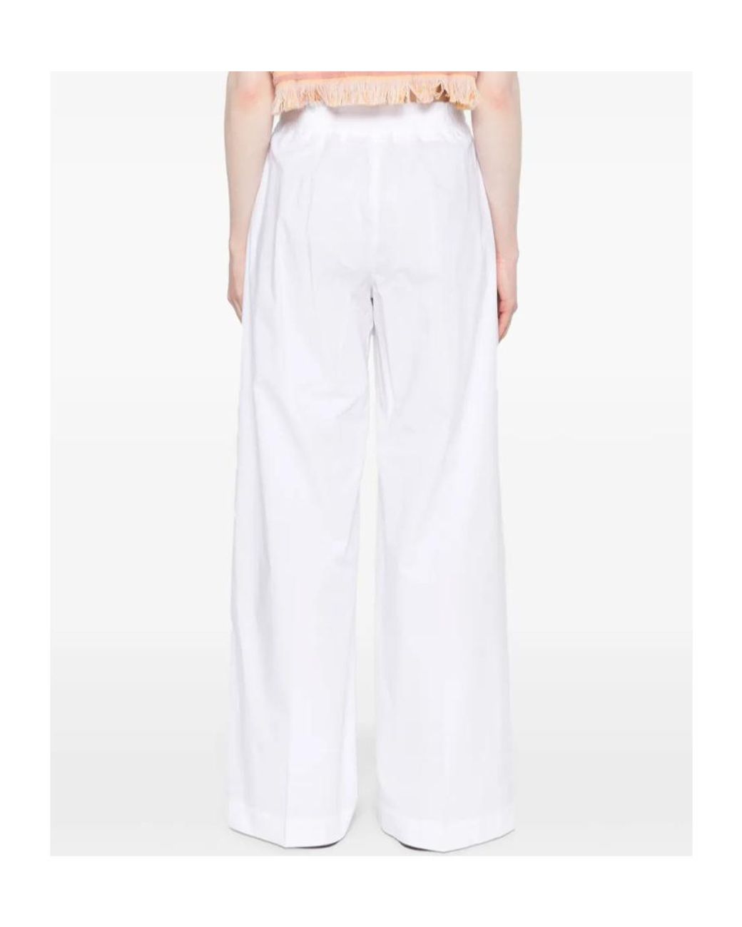 P.A.R.O.S.H. White P.A.R.O..H. Canyo Drawstring Wide-Leg Pants