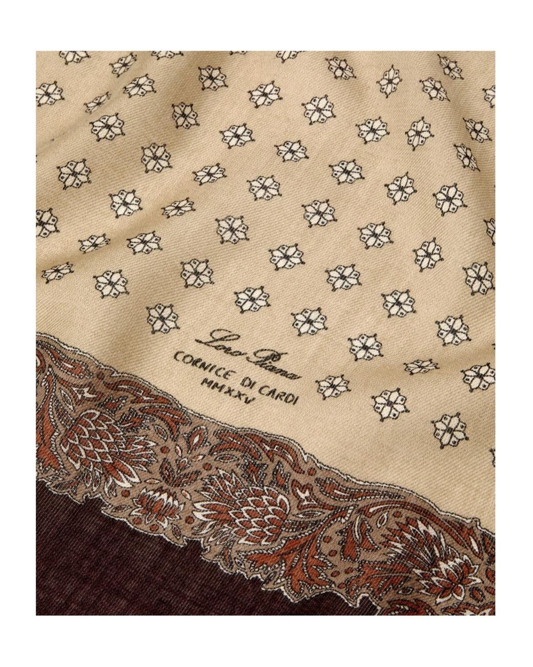Loro Piana Natural Cornice Di Cardi Foulard 60X60 for men