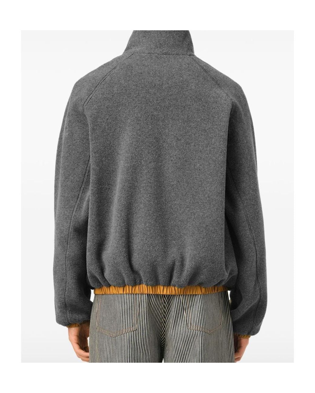 AMI Gray Ami Half-Zip Fleece Pullover for men