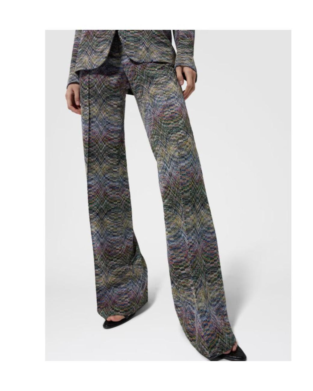 Missoni Gray Chevron Knitted Trousers